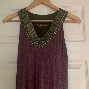 Cleopatra Style Collar Purple Maxi Dress